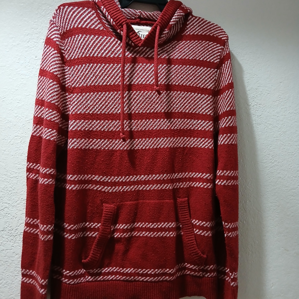 Red and White Striped Hoodie